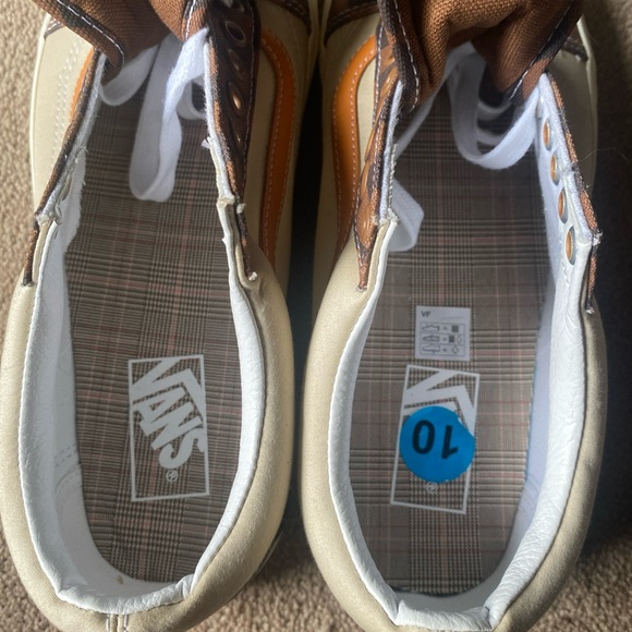 Vans Old Skool Checked Skater Brown and Cream size 10 women 8.5 men new - Picture 6 of 6